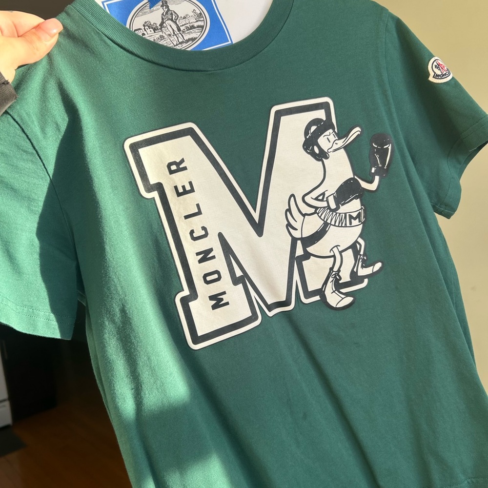 Moncler Kids Teal Duck Graphic Tee